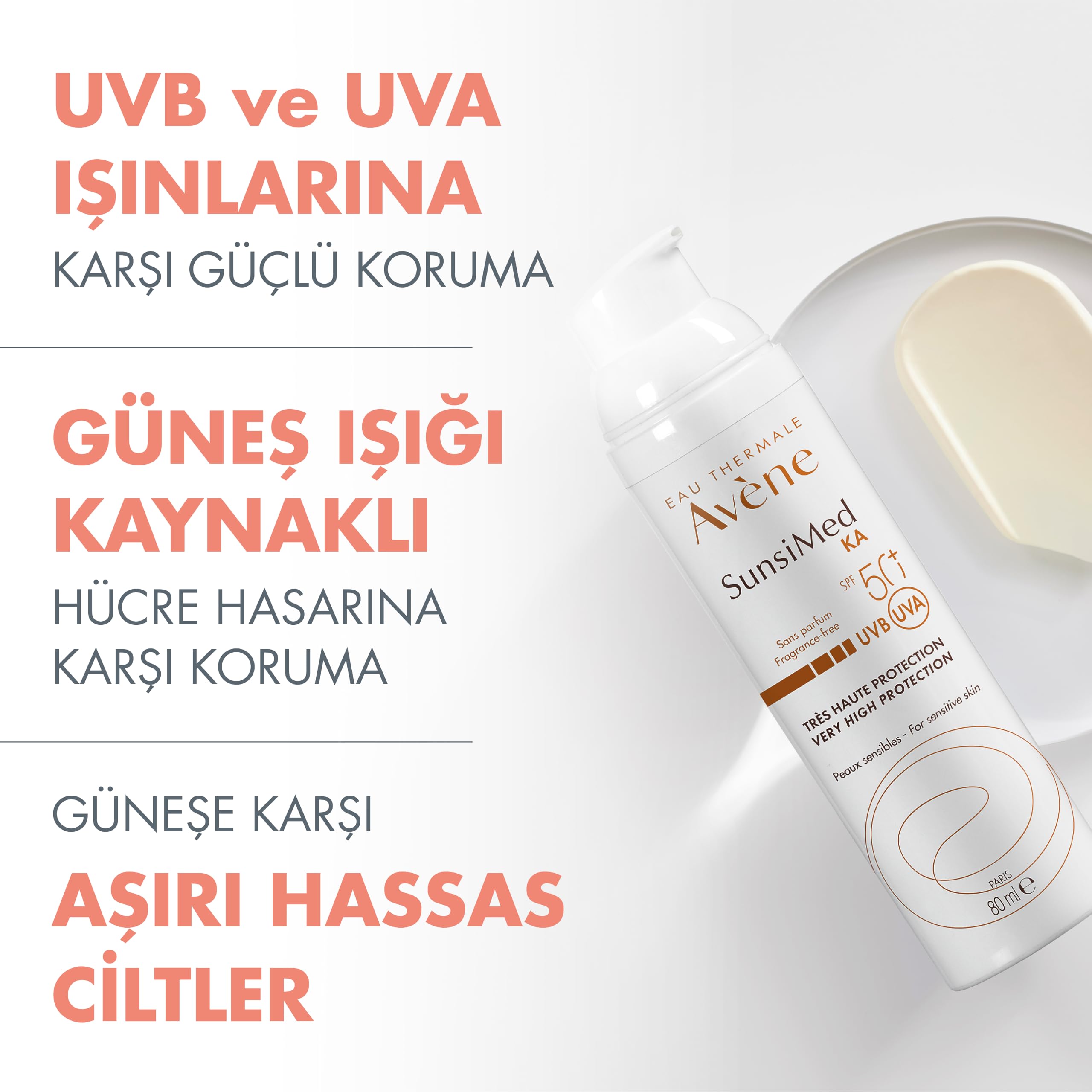 Avene Sunsimed KA SPF 50+ Aşırı Hassas Ciltler İçin Yüksek Korumalı Güneş Kremi 80 ML
