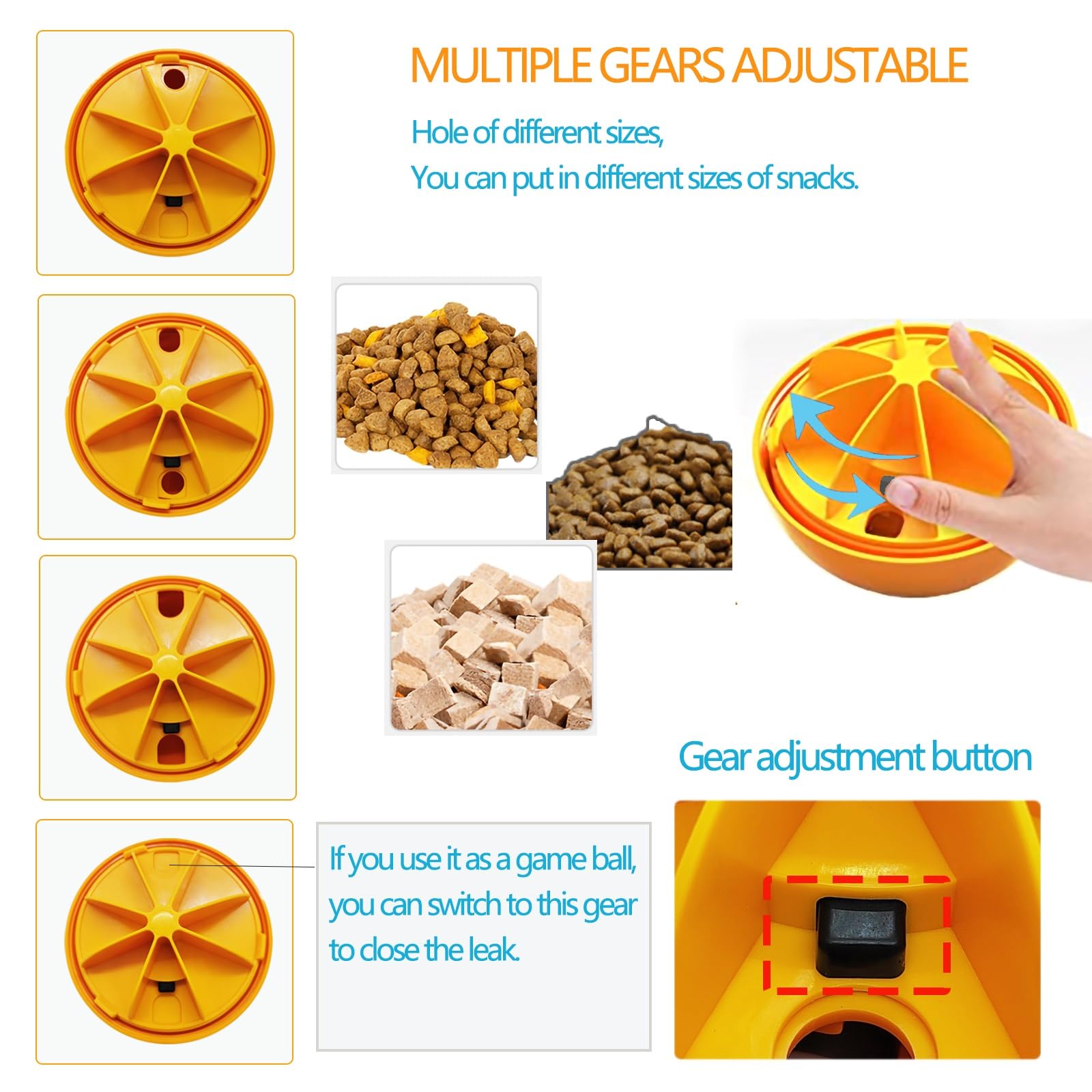 JWTEEE Slow Feeder Dog Ball - Stops Fast Eating, Prevents Bloat, Orange - Image 4