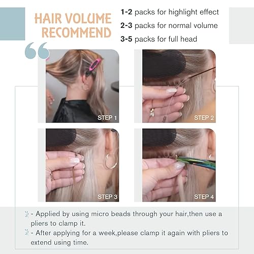 Miniatura 5 de Ugeat Extensiones de cabello humano con punta en I color marrón oscuro, extensiones de cabello humano preunido, extensiones de cabello humano marrón