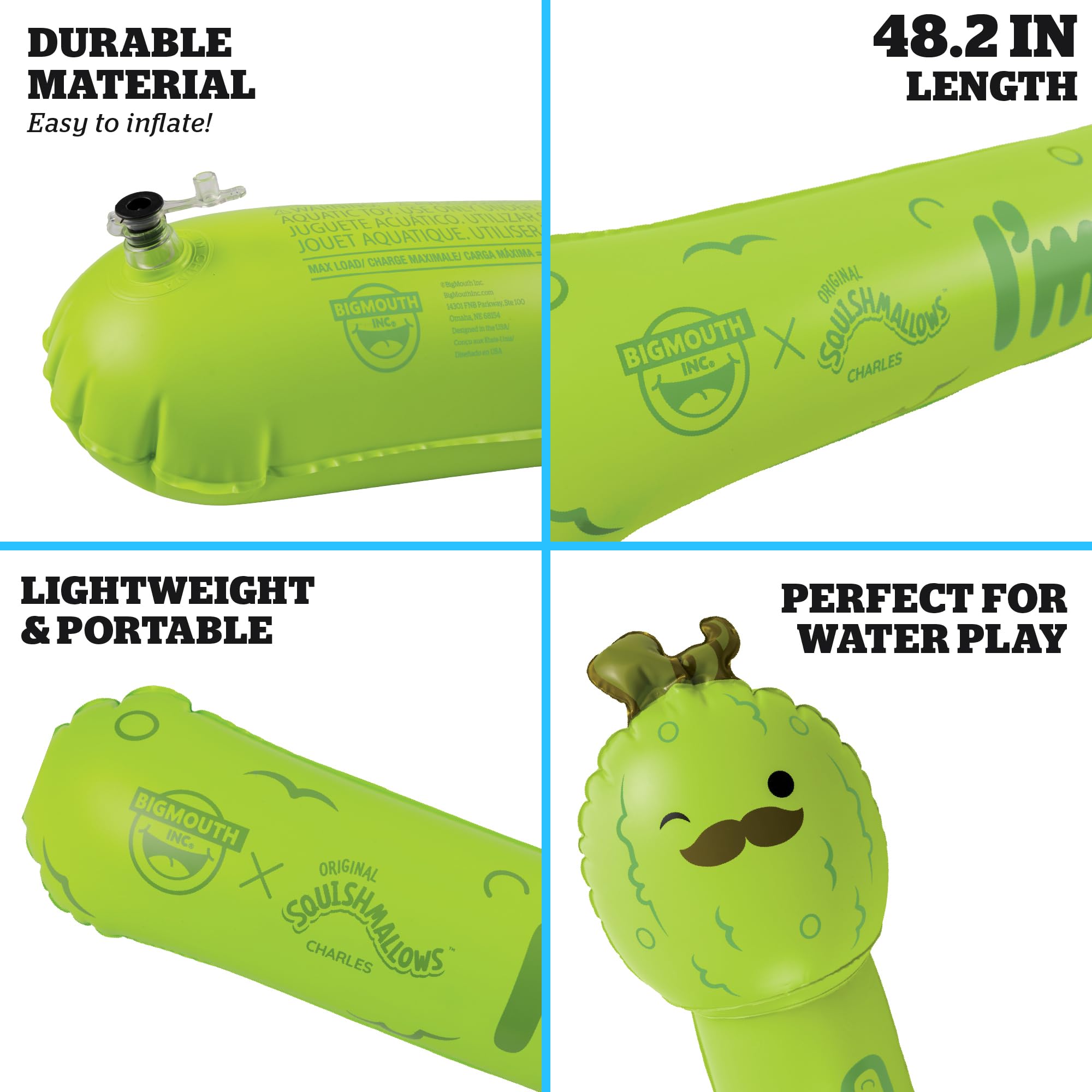 BigMouth x Squishmallows Squishmallows Charles the Pickle Pool Noodle – Soft, Durable, and Squeezable Float for Pool Fun – Collectible Water Toy for Kids and Adults