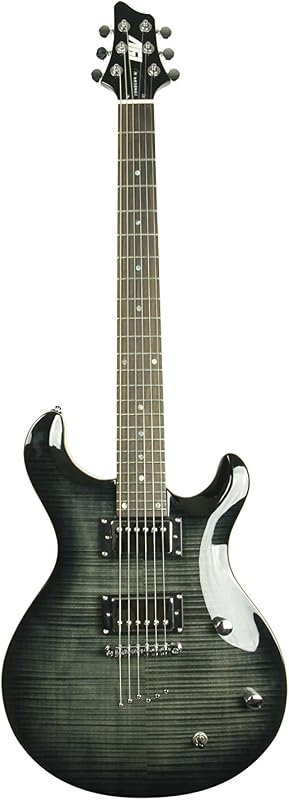 IYV Guitarra eléctrica de cuerpo sólido IP-350 TBK PRS de 6 cuerdas, Trans Black