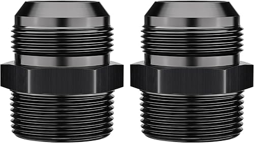 Vista 21 de EVIL ENERGY 3AN macho acampanado a 1/4" NPT tubo adaptador de ajuste de 90 grados aluminio negro 2 piezas