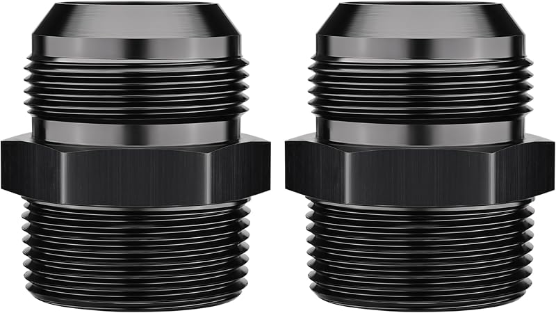 Adaptador Reto de Conexão 20AN Macho para 1-1/4" NPT EVIL ENERGY em Alumínio Preto – 2 unidades