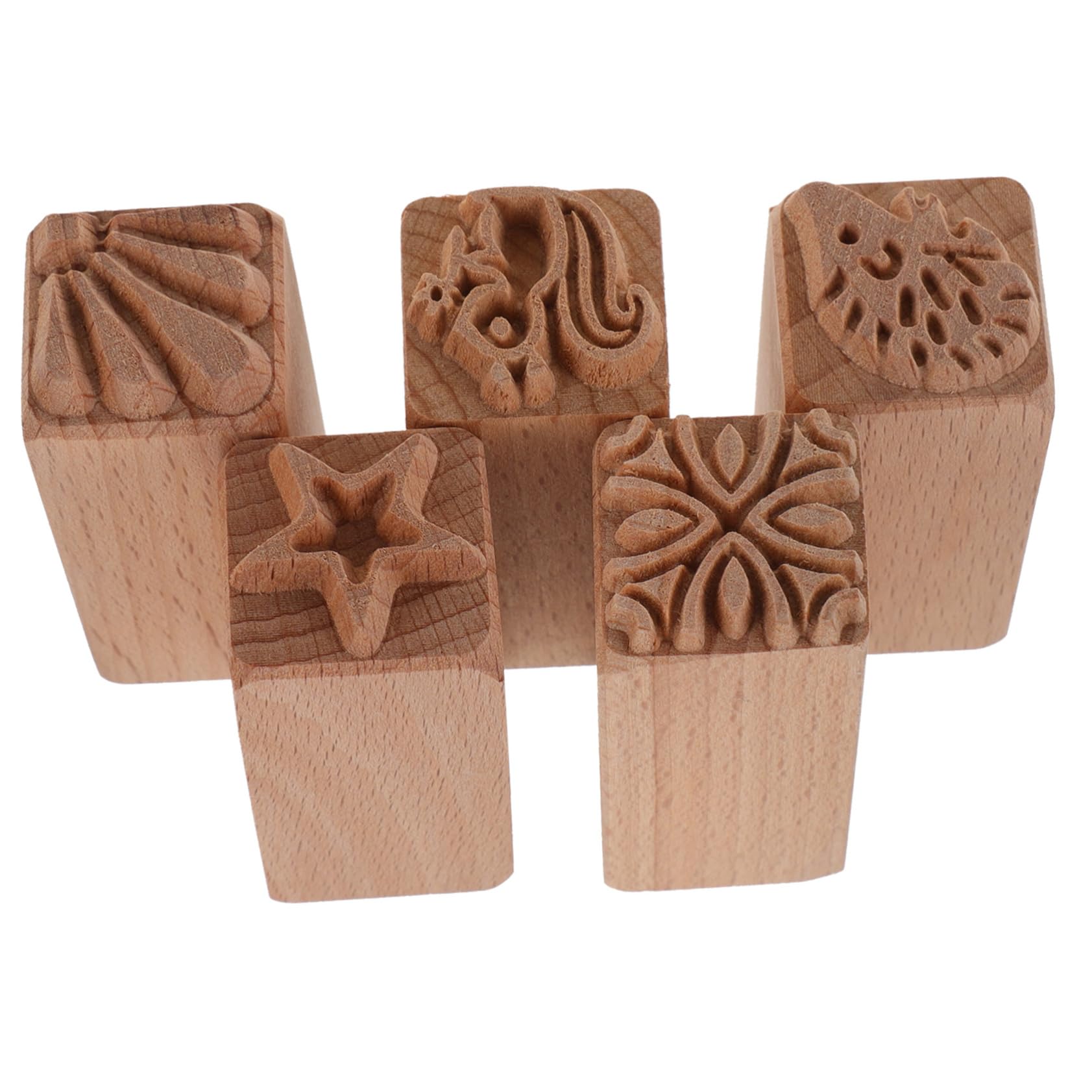 Lurrose 3 Juegos Sello De Textura De Madera Sellos De Arcilla Mousse Cacerola Horneando Pastel Estaño Estampadores Para Hornear Sello De Postre Moldes Para Hacer Postres 5 Piezas * 3