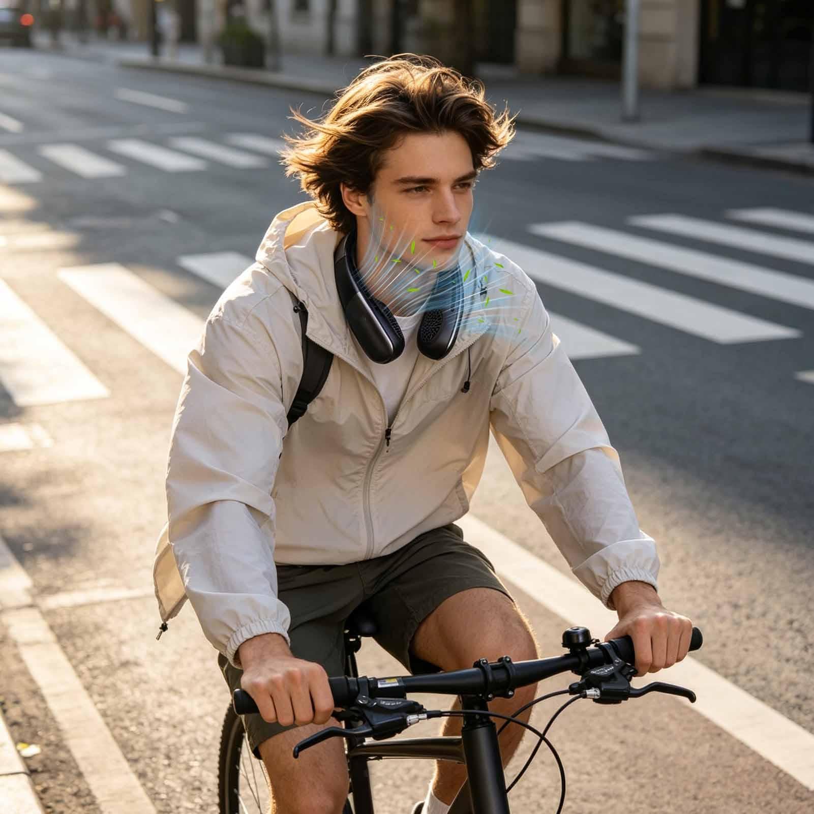 Ventilatore Da Collo Portatile 6 Velocità Senza Pale Piccola | Antiscivolo Forte Ventilatore Da Viaggio Per Uomini Donne All'aperto Escursionismo Pesca Ciclismo Corsa Spiaggia Sport