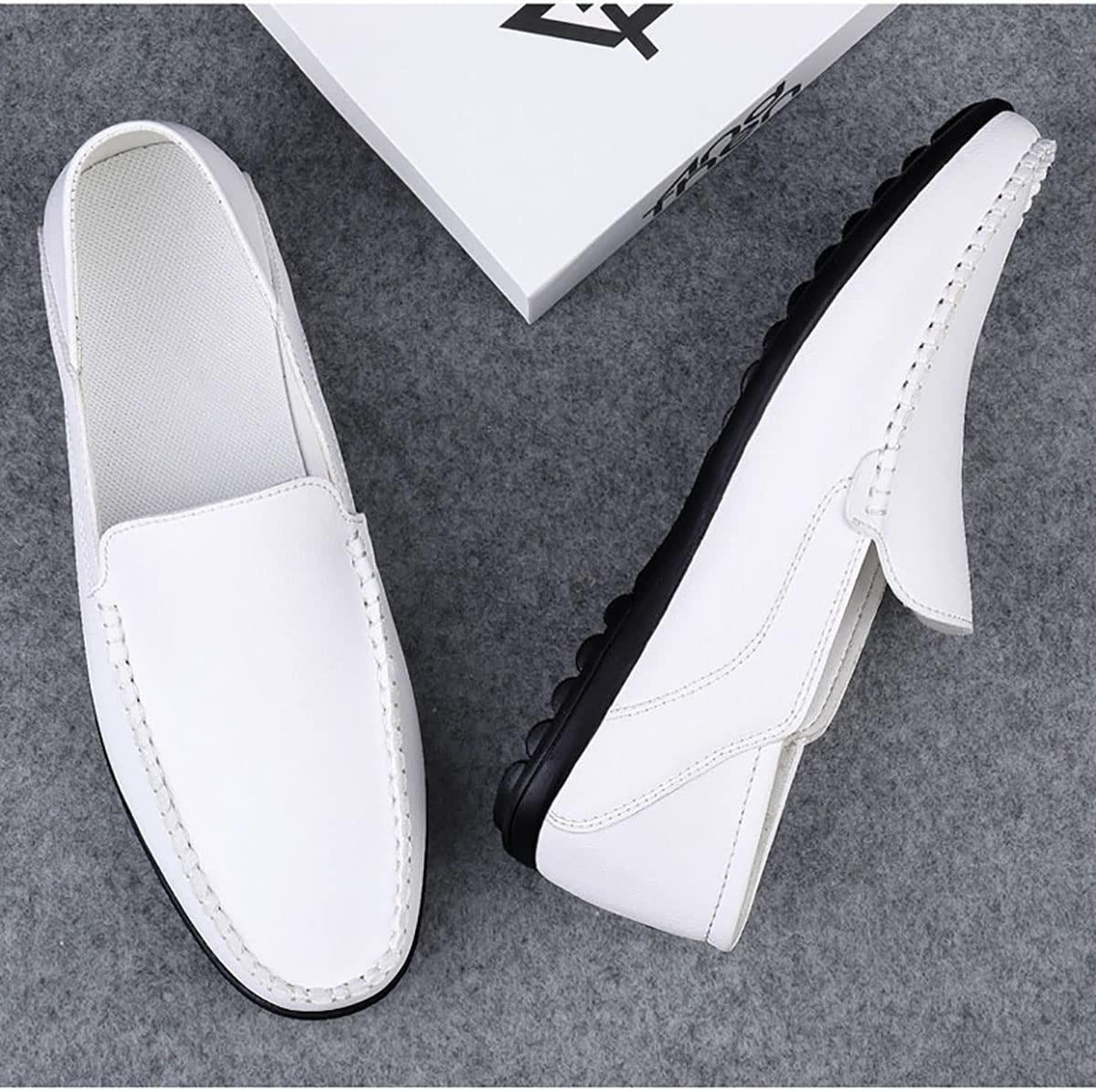 DSKK Mokassins Herren Leder weiß schwarz Slip On Fahren Schuhe Leicht Weich Loafer Handgefertigt Flache Schuhe Herren Schuhe