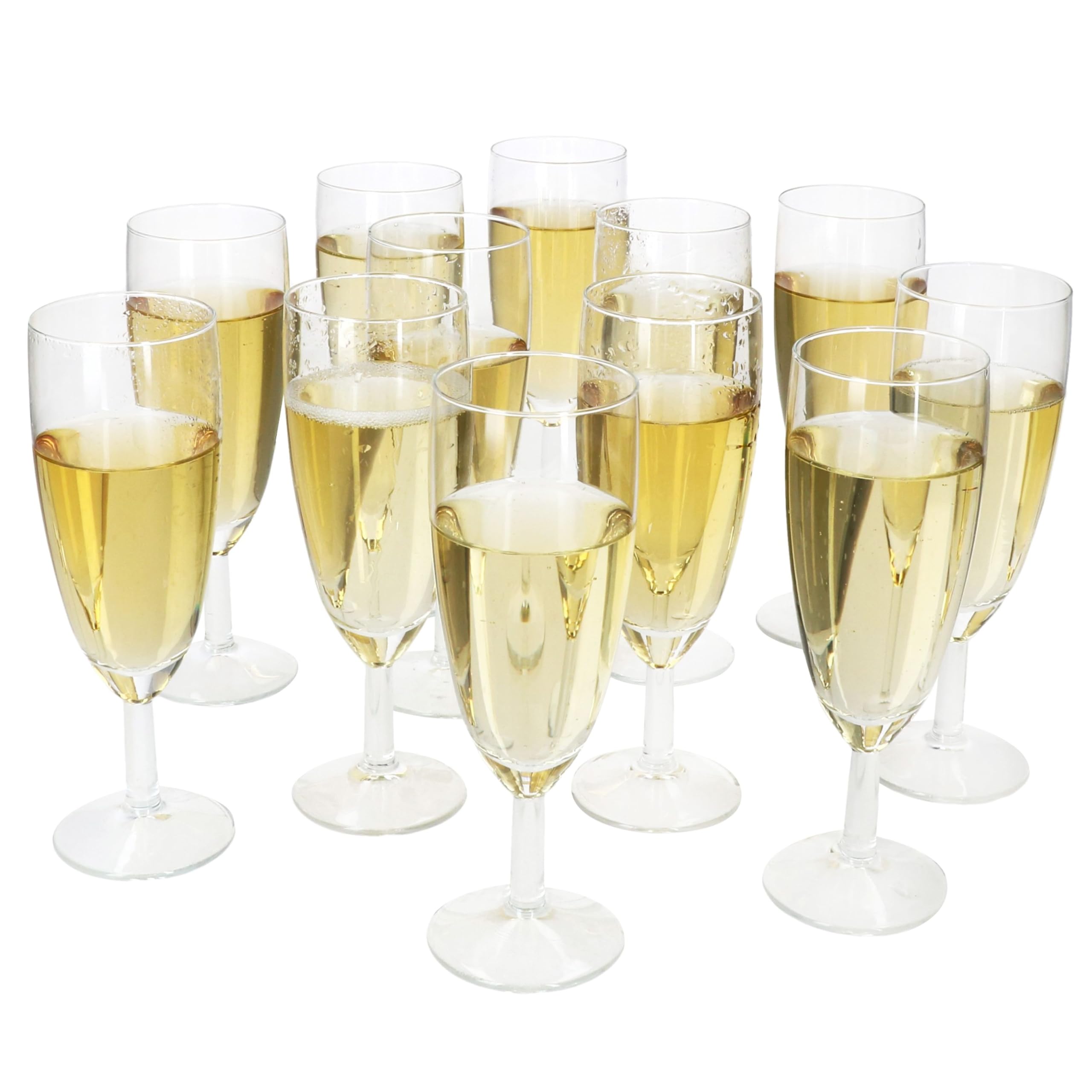 MamboCat Royal Lot de 120 flûtes à champagne I Calibré 0,1 l, hauteur 16 cm I Flûte à champagne transparente moderne avec pied I Flûte à champagne pour prosecco, champagne, etc. Verres transparents