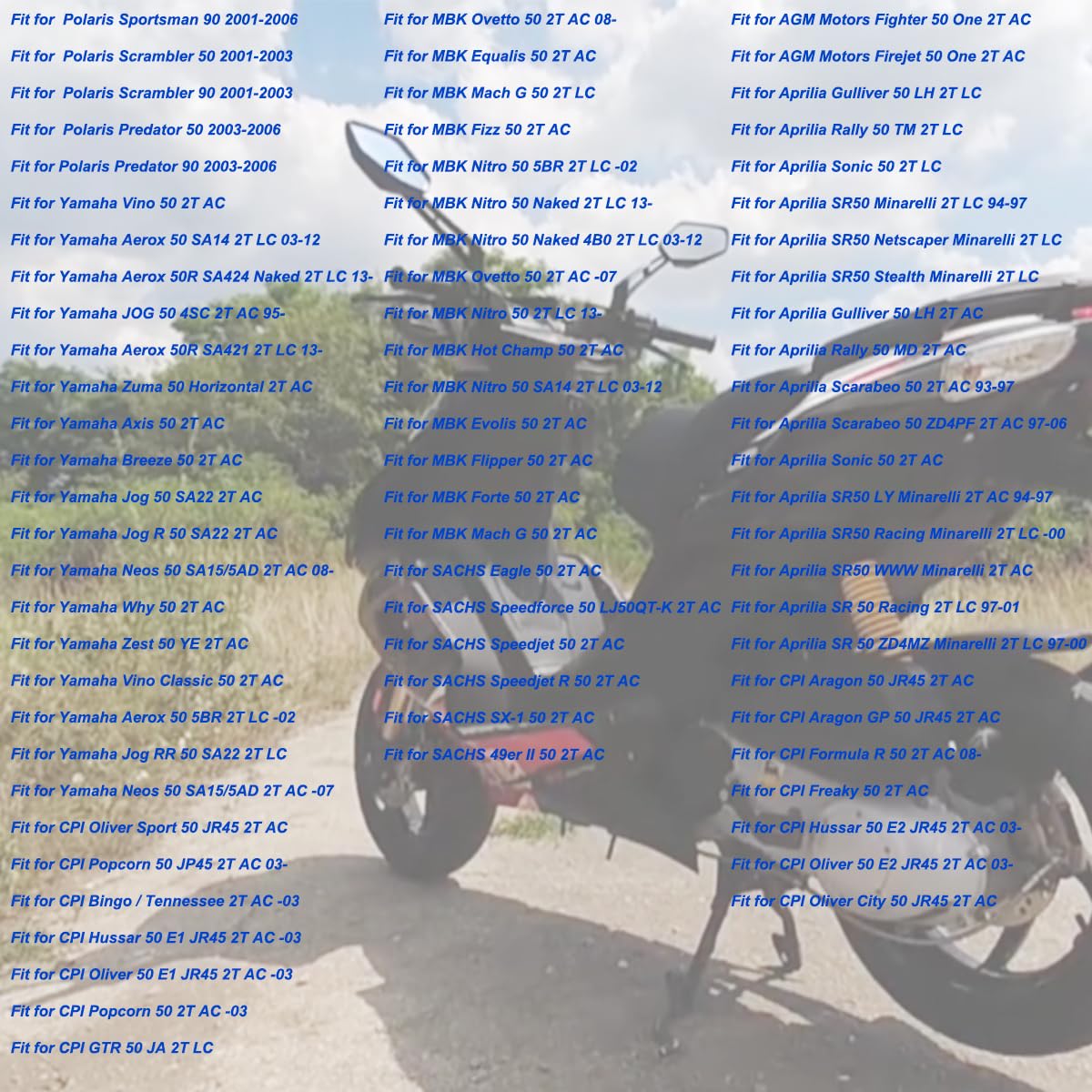 Juego de juntas para válvula de láminas del colector de admisión de motocicletas para Aprilia SR50 para Yamaha Aerox Jog 50 para Polaris motores de 2 tiempos 49 cc 50 cc scooters ciclomotores