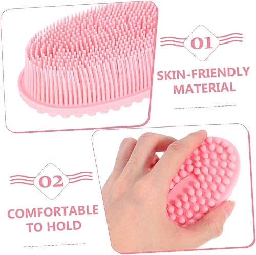 Miniatura 8 de 2pcs Silicone Bath Brush Gentle Exfoliating Body Scrubber Scalp for Boys and Girls and Adults Soft Dual-Sided Design for Comfortable Bathing and