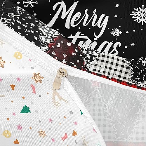 Vista 210 de Juego de funda de edredón rosa de Navidad para niñas, tamaño matrimonial, lindo juego de ropa de cama de dibujos animados de pingüino de Papá Noel