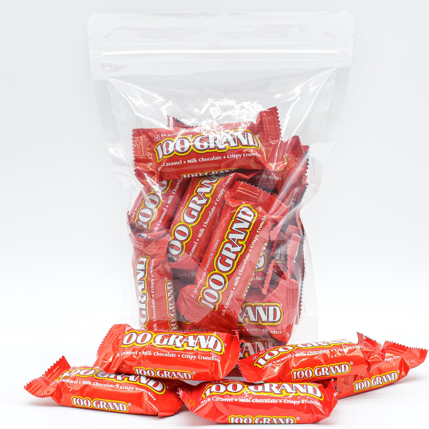 Fun Size Candy Bars 2 lb – Bulk Candy, Resealable Bag, Milk Chocolate, Caramel with Crispy Rice, Individually Wrapped (40 Pieces)