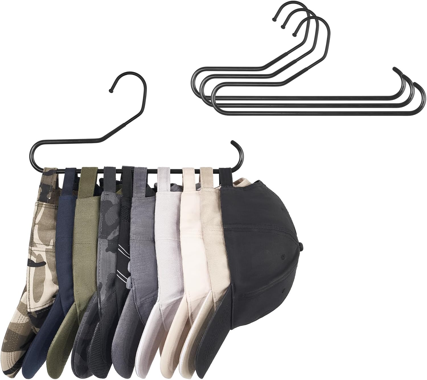 Mkono Hat Organizer, Hat Storage Hangers for Closet Holder 40 Caps Set of 4