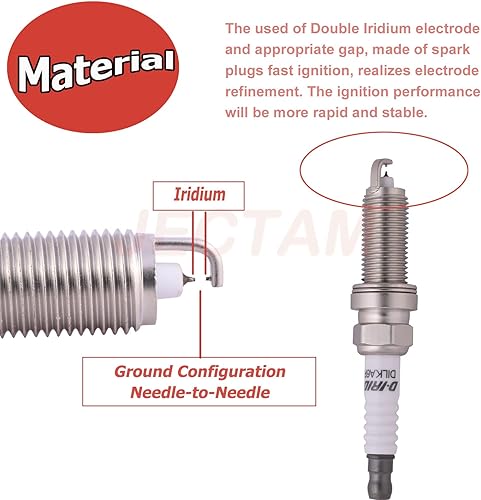 Miniatura 3 de Iridium DILZKAR6A11 22401-JA01B Bujías de repuesto automotrices 4 piezas compatibles con Alitma 2.5L 2007-2013, 2008-2013 Rogue 2.5L, 2009-2012