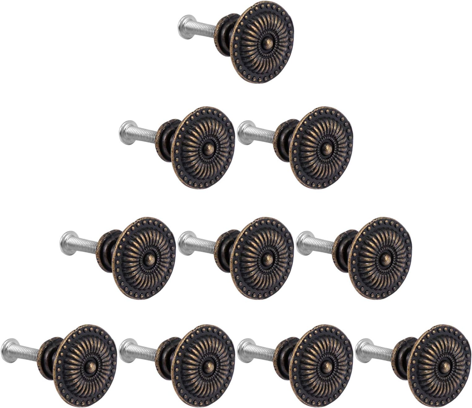 VOSAREA 20pcs Retro Drawer Knobs Vintage Cupboard Door Cabinet Antique Pull Handle with Screws for Home Kitchen Door Gate Pulls