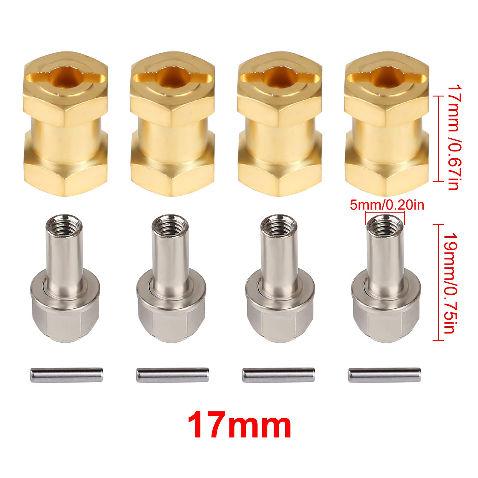 AXSPEED 4PCS 12mm Esagonale Mozzo Ruota Adattatore di Azionamento Colonna di Estensione Dado In Metallo 15/20/25mm per 1/10 RC Crawler Axial SCX10 TRX4  26