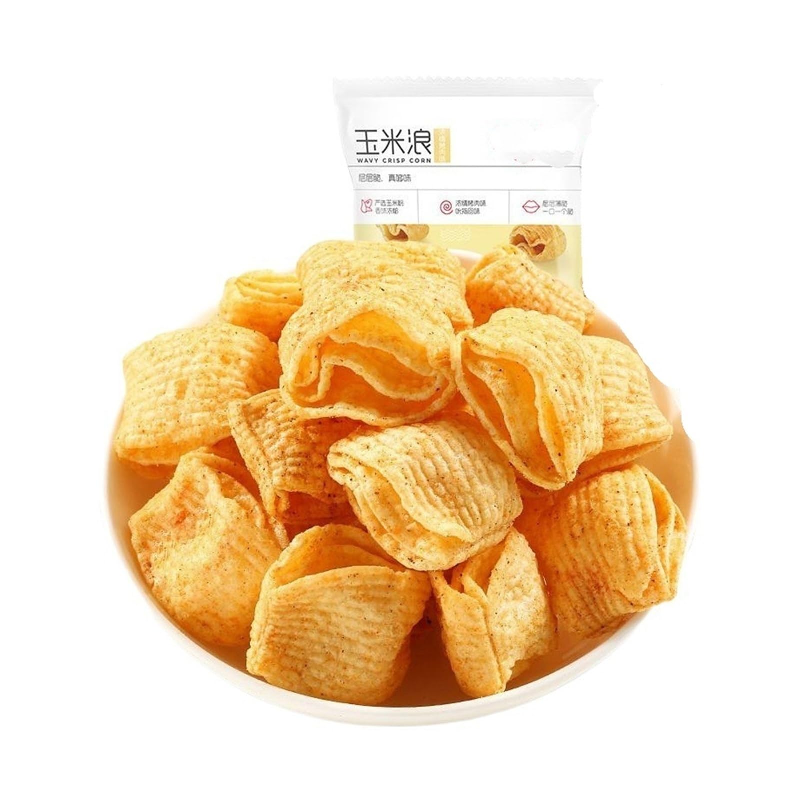 40 g de chips de maíz, con forma ondulada, textura crujiente y rico sabor, el refrigerio perfecto for satisfacer tus antojos(2pcs)