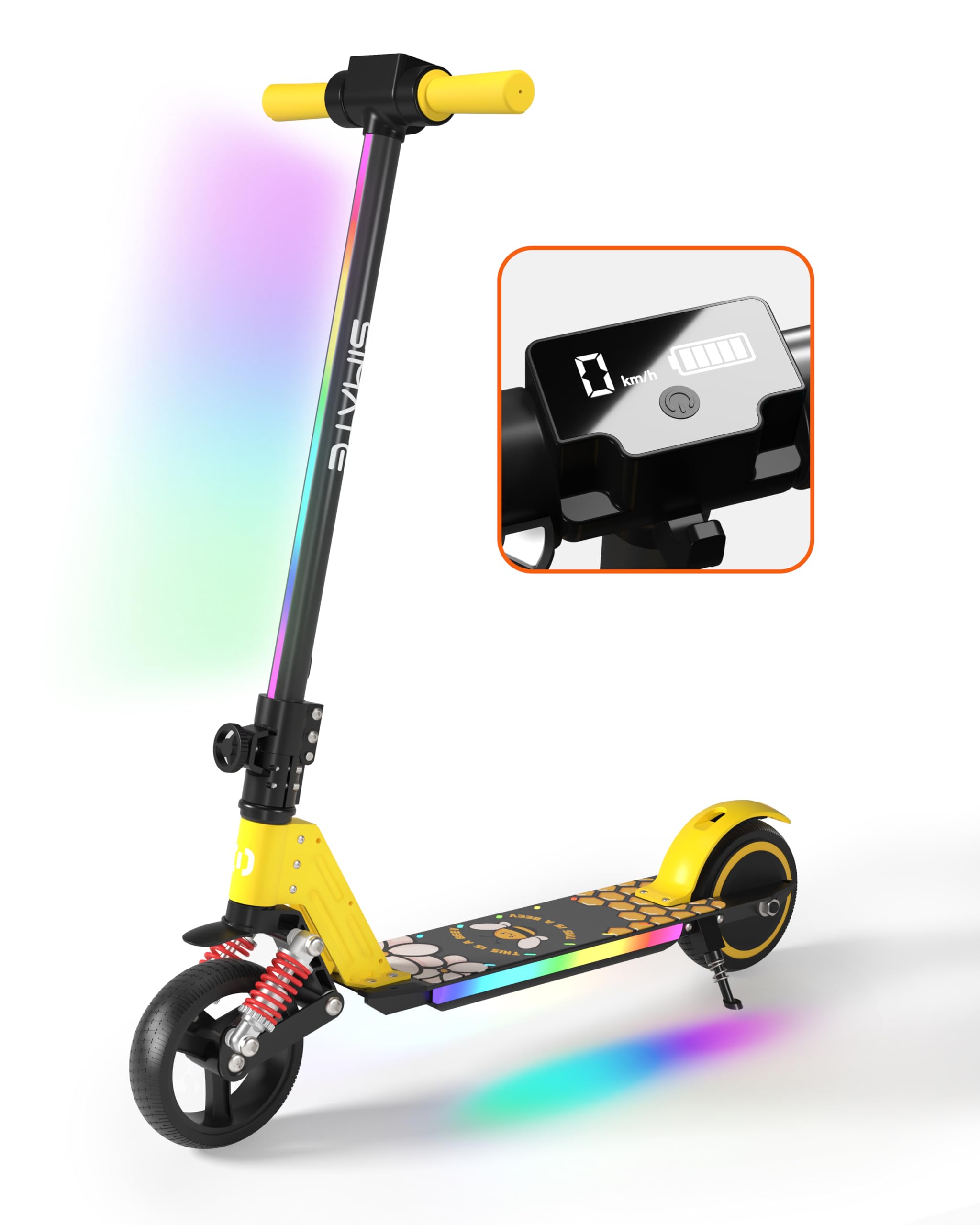 Monopattino Elettrico E-RIDES Per Bambini 6-12 Anni - 6.5'', Pieghevole, Autonomia 5-8 Km, Luci LED, 14 Km/h
