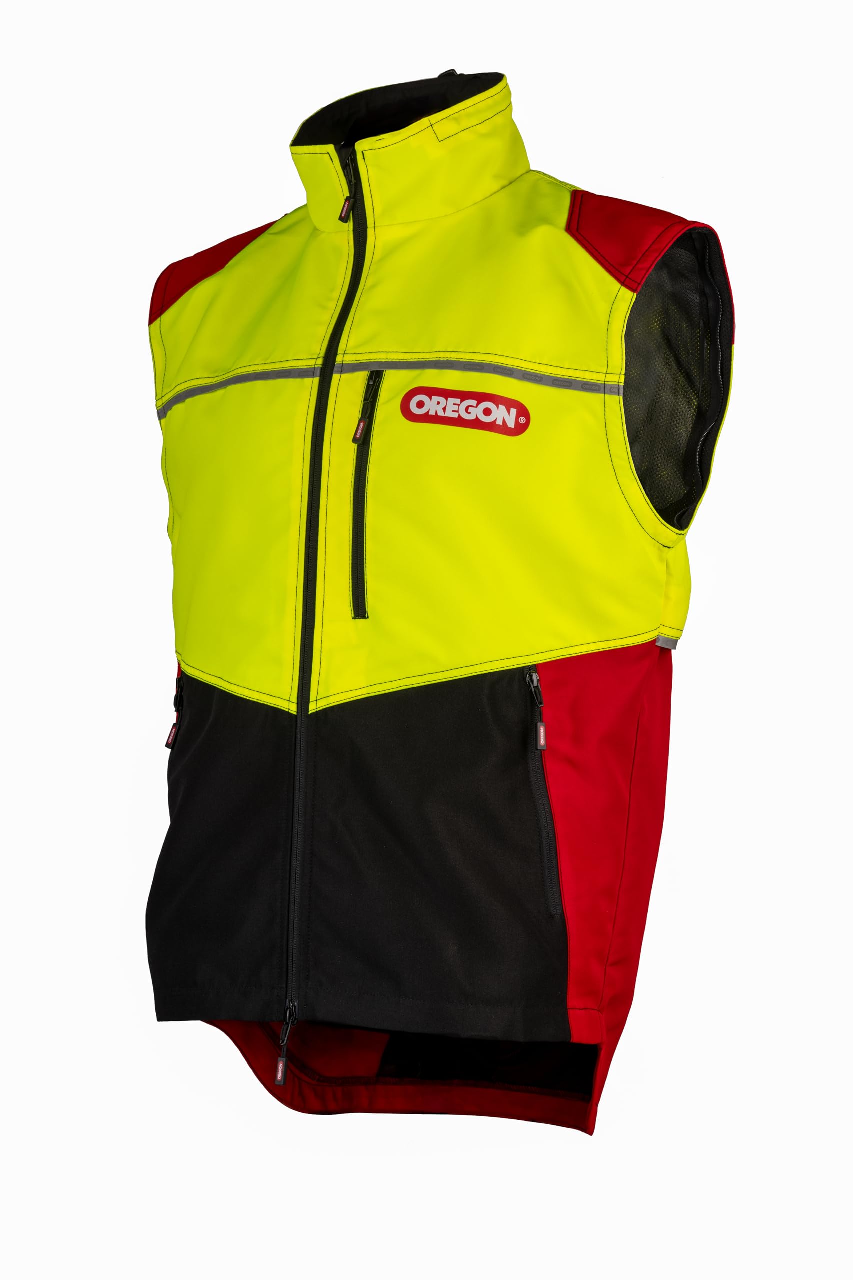 Oregon Protect Pro Hi-Vis-Arbeitsjacke, Reflektierende Schnittschutzjacke für Damen und Herren, Atmungsaktive PSA-Kleidung aus Stretchmaterial, Wasserabweisend, Für Forst und Outdoor