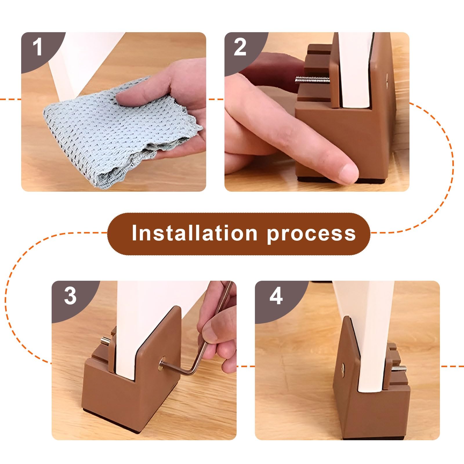 Elevadores De Sofá, Elevadores Ajustables para Cama con Abrazadera De Tornillo, 4 Piezas Patas Modernas Y Resistentes para Muebles Armarios Cómodas Soportes De TV(Negro,10cm(3.5-5cm))