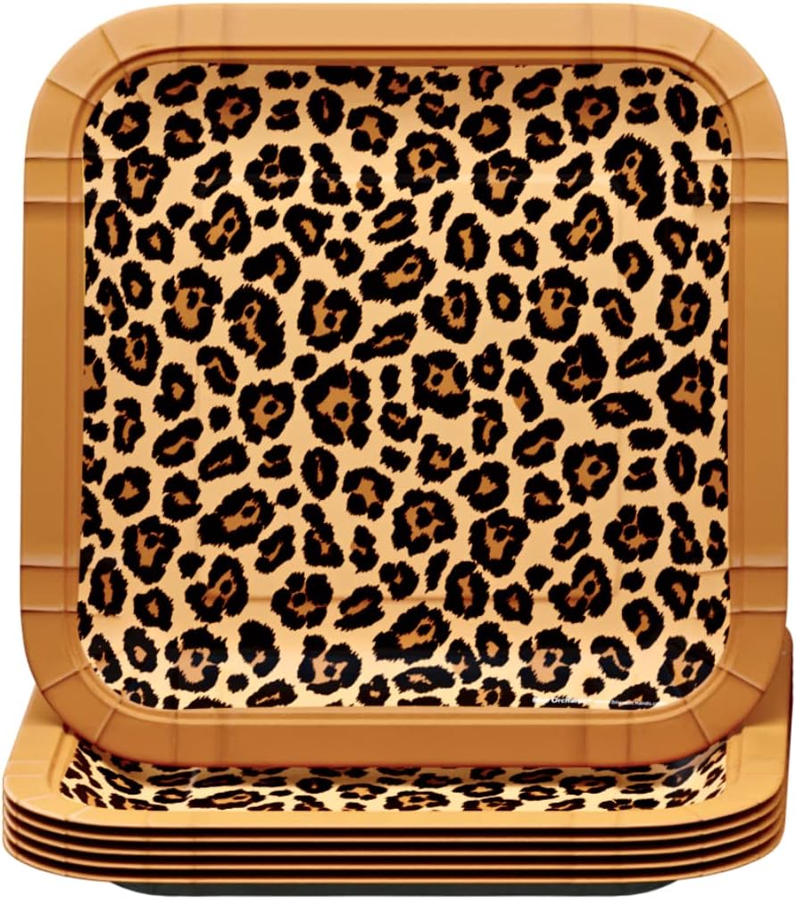 Blue Orchards Leopard Print Party Supplies Pack (60 Pieces for 16 Guests) - Leopard & Cheetah Party Decorations, Animal Print Plates & Napkins - Image 3