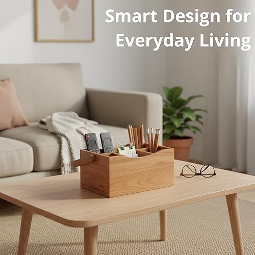 Miniatura 6 de Organizador de cubiertos de madera - Organizador de utensilios de madera de acacia para fiesta - Soporte de utensilios de madera rústica para