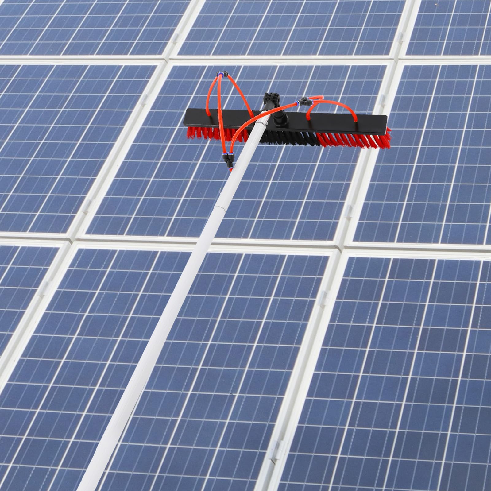 Barra de limpieza para ventanas exteriores, 1 – 9 m, cepillo telescópico para limpieza de ventanas, kit para panel solar con tubo de agua largo