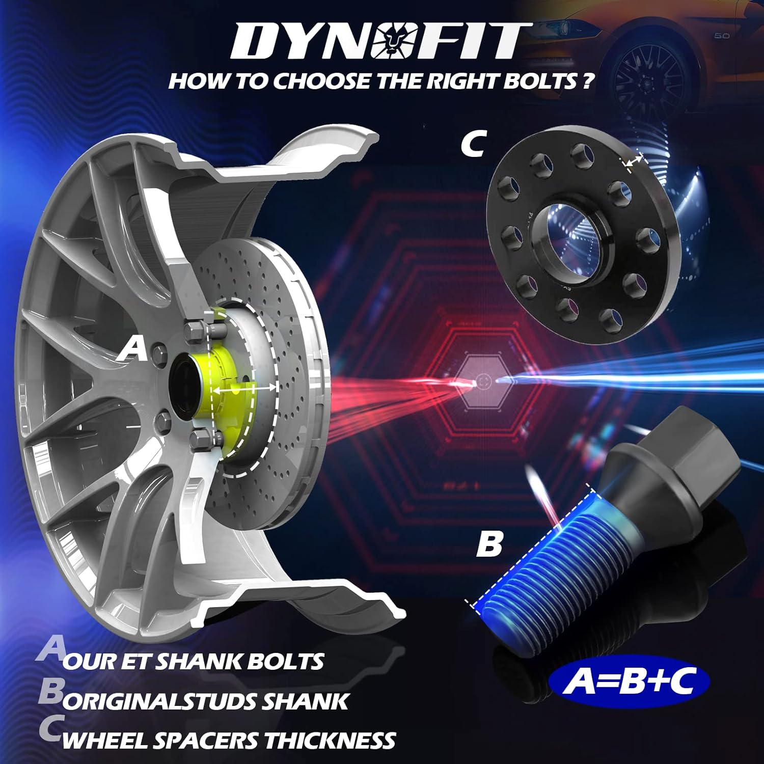 Top Rated 12x1.5 Extended Lug Bolts for Z3 Z4 Roadster Z8 3 Series E30 36 46 8series and More, dynofit 20pcs 45mm Shank Conical Seat M12x1.5 Aftermarket Lug Studs for Wheel Spacers