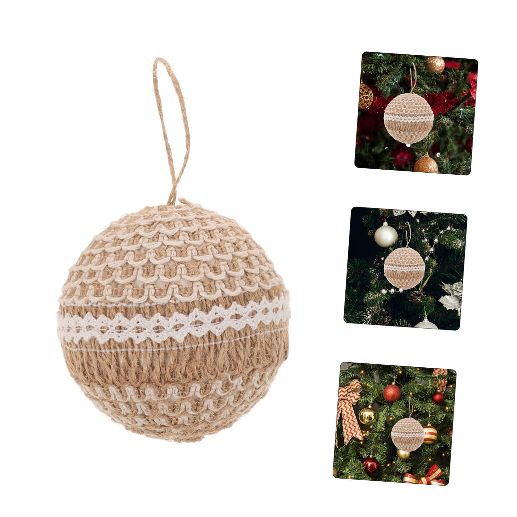 Holibanna Bolas De Navidad De Cuerda Adornos Colgantes para De Navidad De Decoración Festiva para Mesa Y Chimenea 3 Piezas X 4