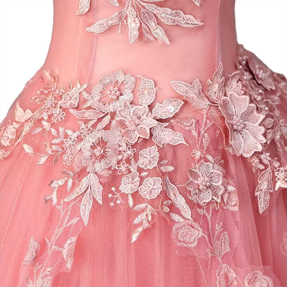 Off The Shoulder Tulle Homecoming Dress Lace Applique Beaded Prom Dresses for Teens Pink