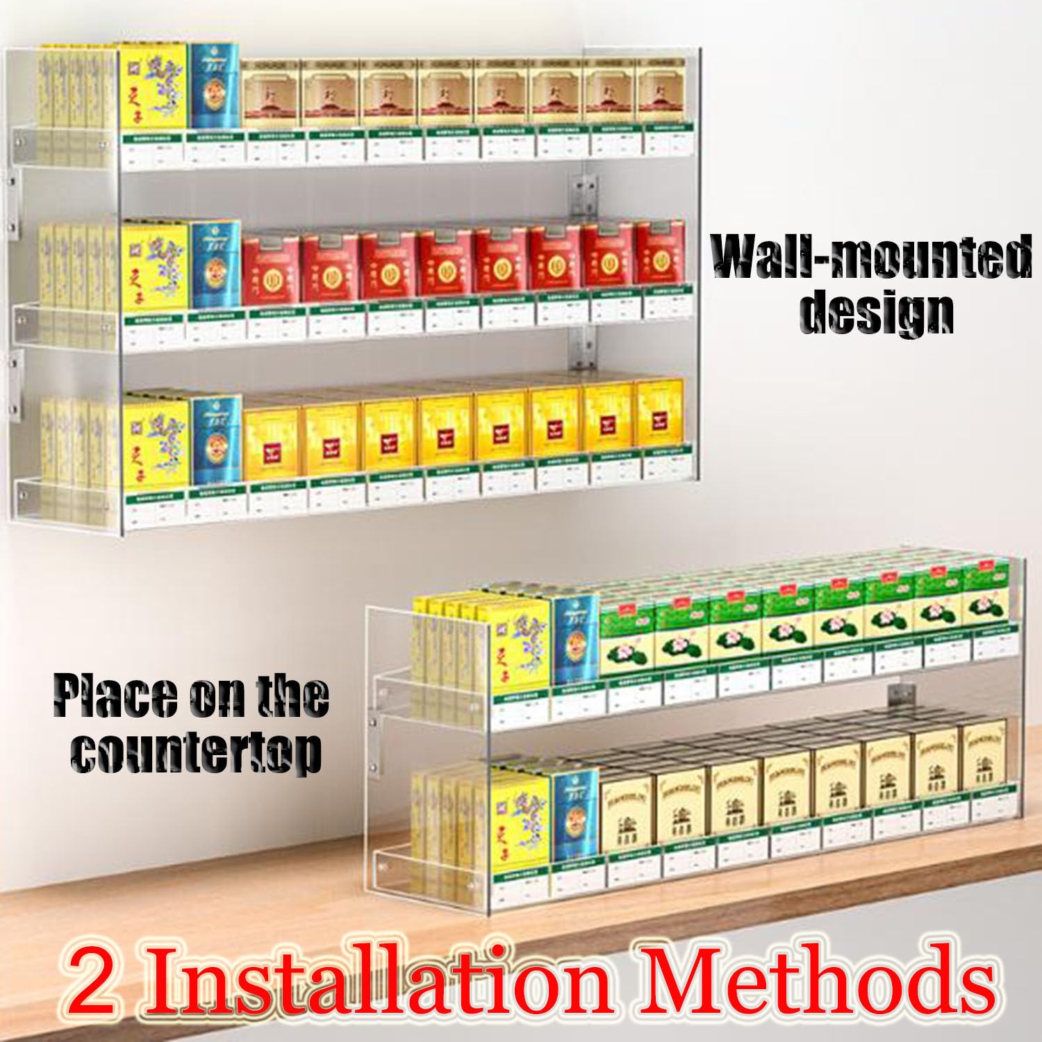 Amazon.com: 3-7 Tier Cigarettes Display Rack,Auto Pusher Cigarette Display  Holder,Cigarette Showcases,Acrylic Cigarette Display Stand,Cigarette  Dispenser,H50cm*W16cm-L80cm : Health & Household