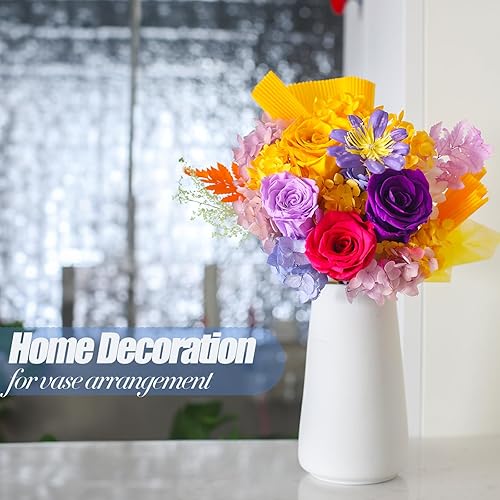 Miniatura 4 de YbbYjun Ramo de flores preservadas, ramo de rosas preservadas naturales de larga duración con caja de regalo, ramo de flores para siempre para el