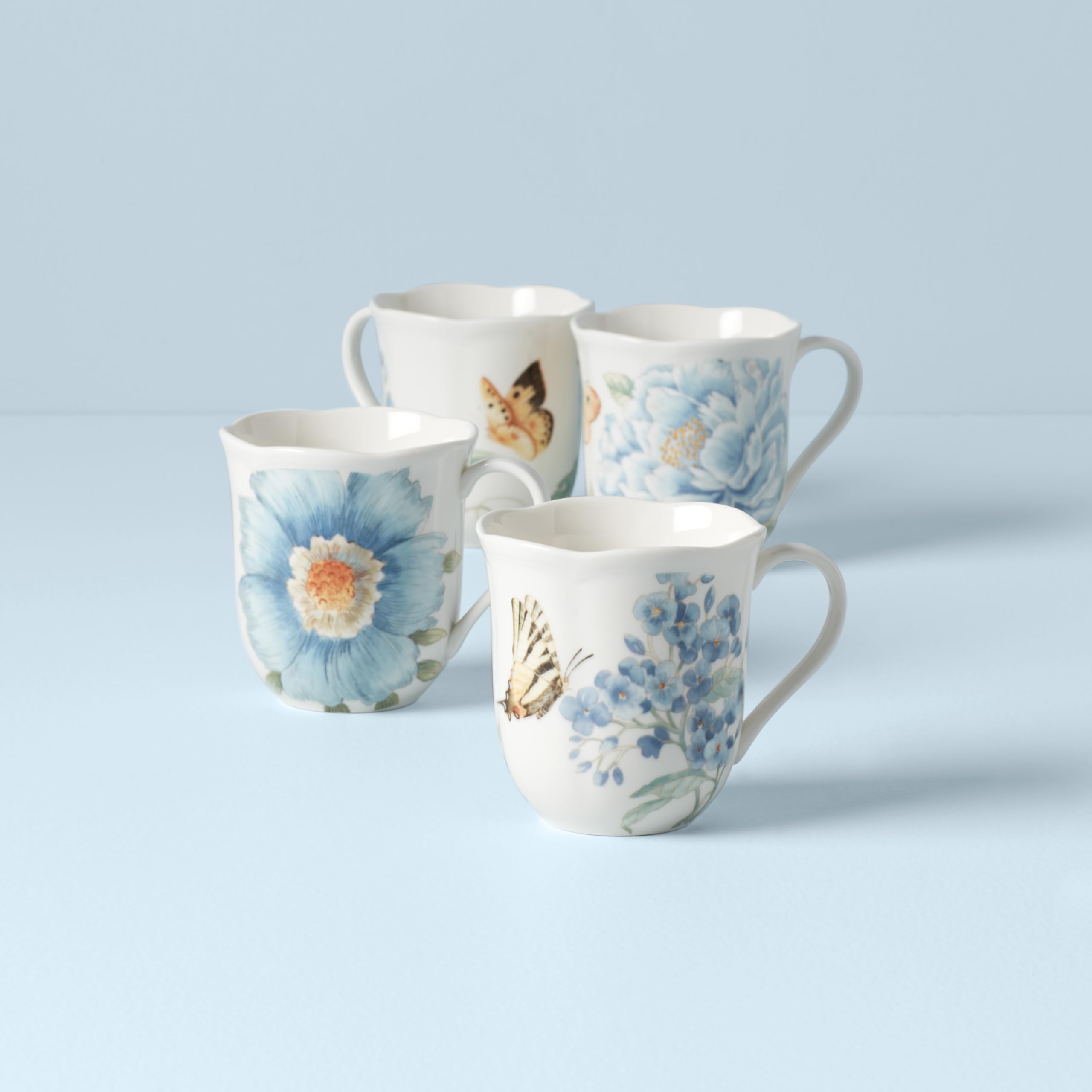 Amazon.com: Lenox 833418 Butterfly Meadow Blue 4-Piece Mug