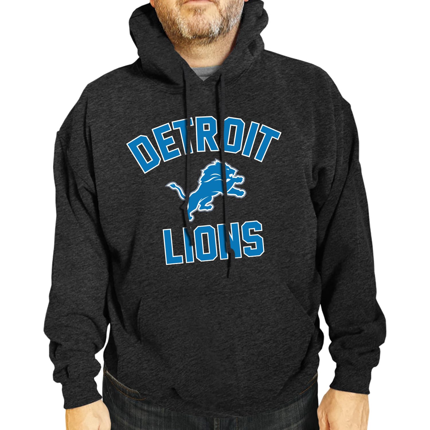 Team Fan Apparel NFL Gameday Hoodie - Officially Licensed Football Hooded Sweatshirt - Cotton Blend Fleece - Men Women Adult, Heathered Charcoal, XL