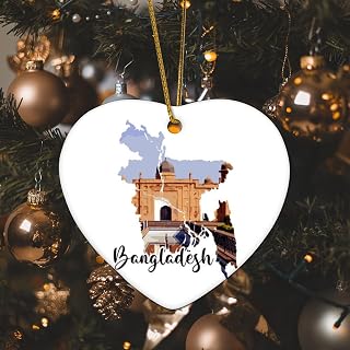 Christmas Ornaments 2023 Bangladesh Hanging Ornaments Travel Theme Historical Ornament Keepsake Contemporary European Famous' Architecture Collectible Gift for Indoor Home Decor Ceramic