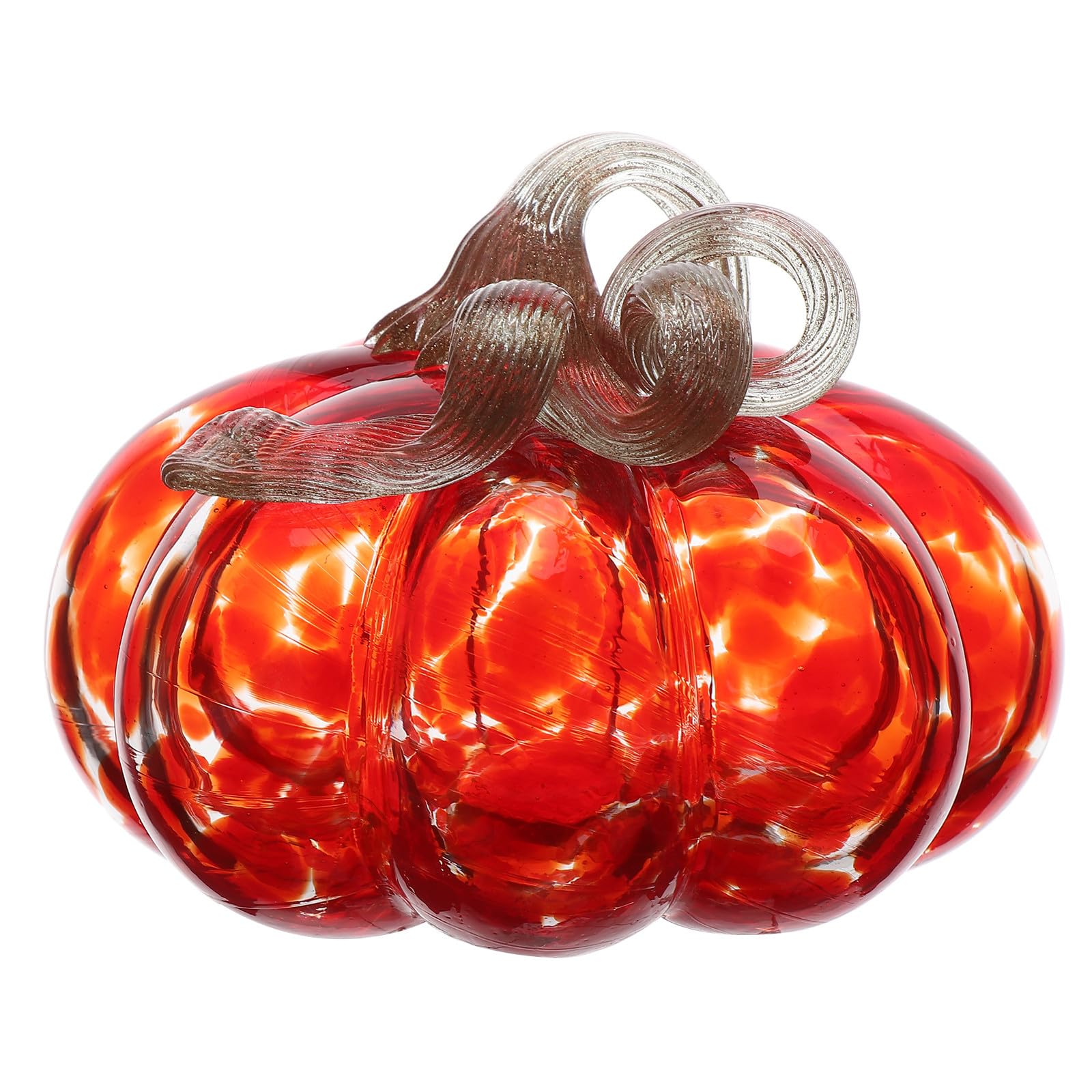 Calabaza de vidrio rojo adorno para decoración de escritorio y salón moderno