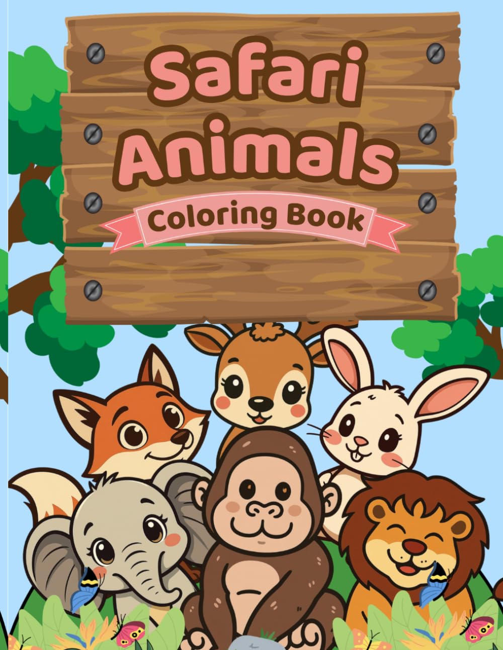 Safari animal coloring Book: 70+ Cute Wild Animal Activity Pages for Toddlers | Kindergarten Preschool Learning Book