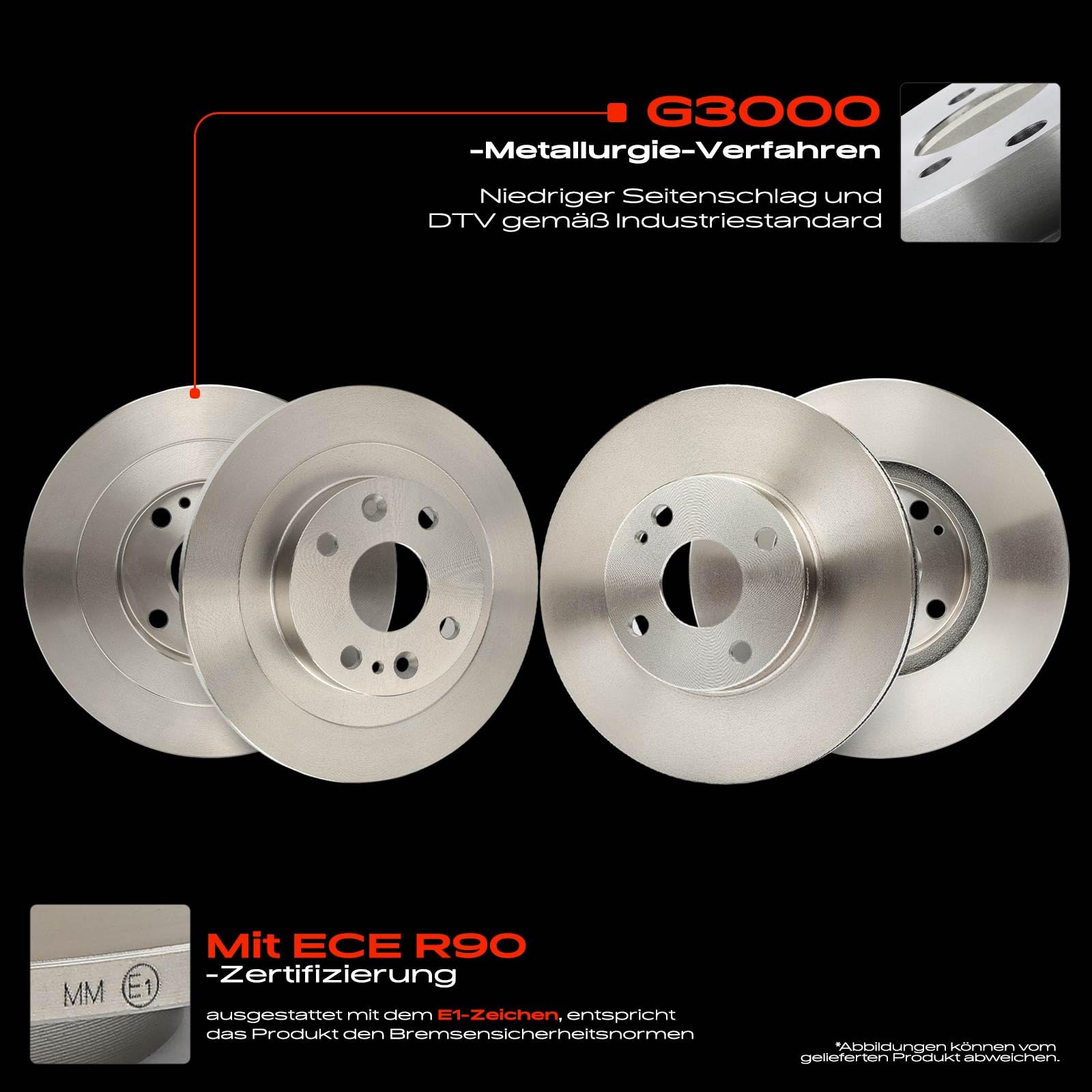 Frankberg Bremsensatz inkl. 4x Bremsscheiben + 8x Bremsbeläge Vorne Hinten Kompatibel mit MX-5 II NB MX-5 I NA Replace# NAY53323Z, BB4C26251