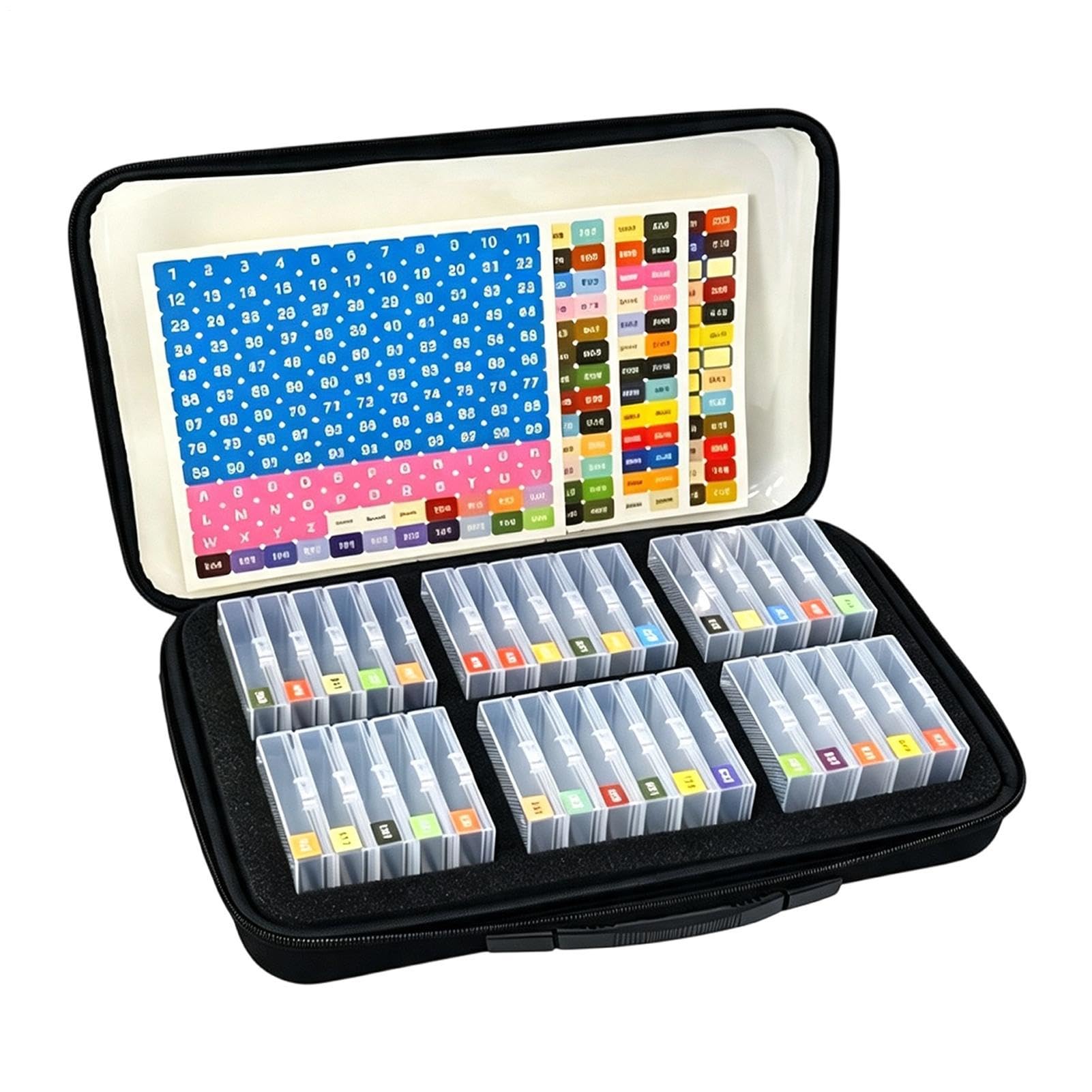 Generico Scatola Arte Gemme organizer portatile a 32/64 scomparti | astuccio portaperline da pittura con divisori Per artigianato con strass e cristalli, ufficio, scuola