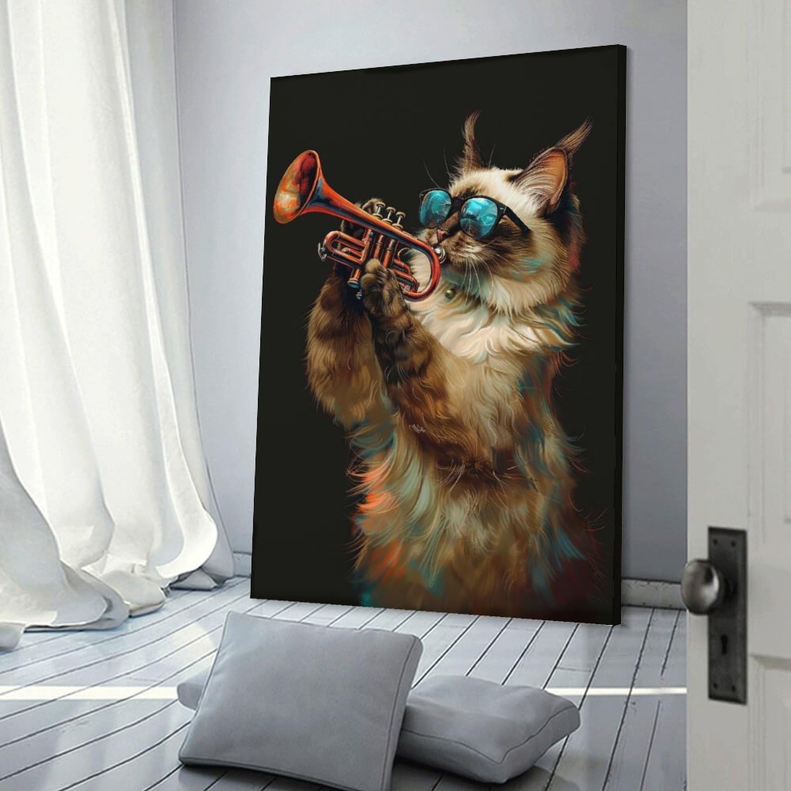 Junmoney Balinese Trumpet Wall Art Print, 08x12inch(20x30cm), for Wall Displays, Bedrooms Or Room Updates, A Versatile Canvas Print for Layering