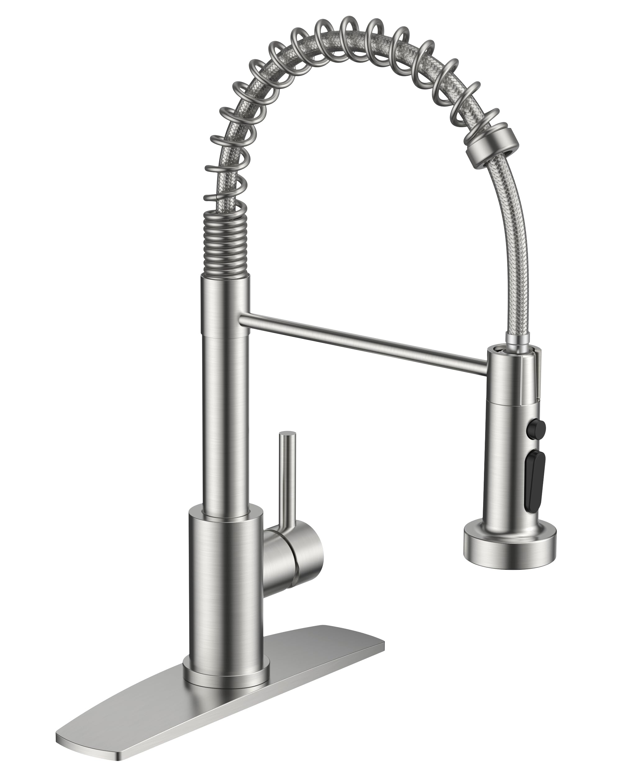 FORIOUS Kitchen Faucets with Sprayer, Brushed Nickel Stainless Steel