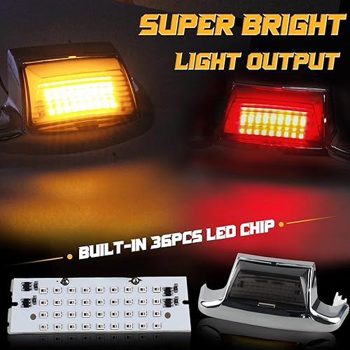 Miniatura 2 de QUASCO Luces de guardabarros delanteros y traseros, luz trasera de freno LED compatible con Harley Electra Glide Road King Softail Heritage Touring