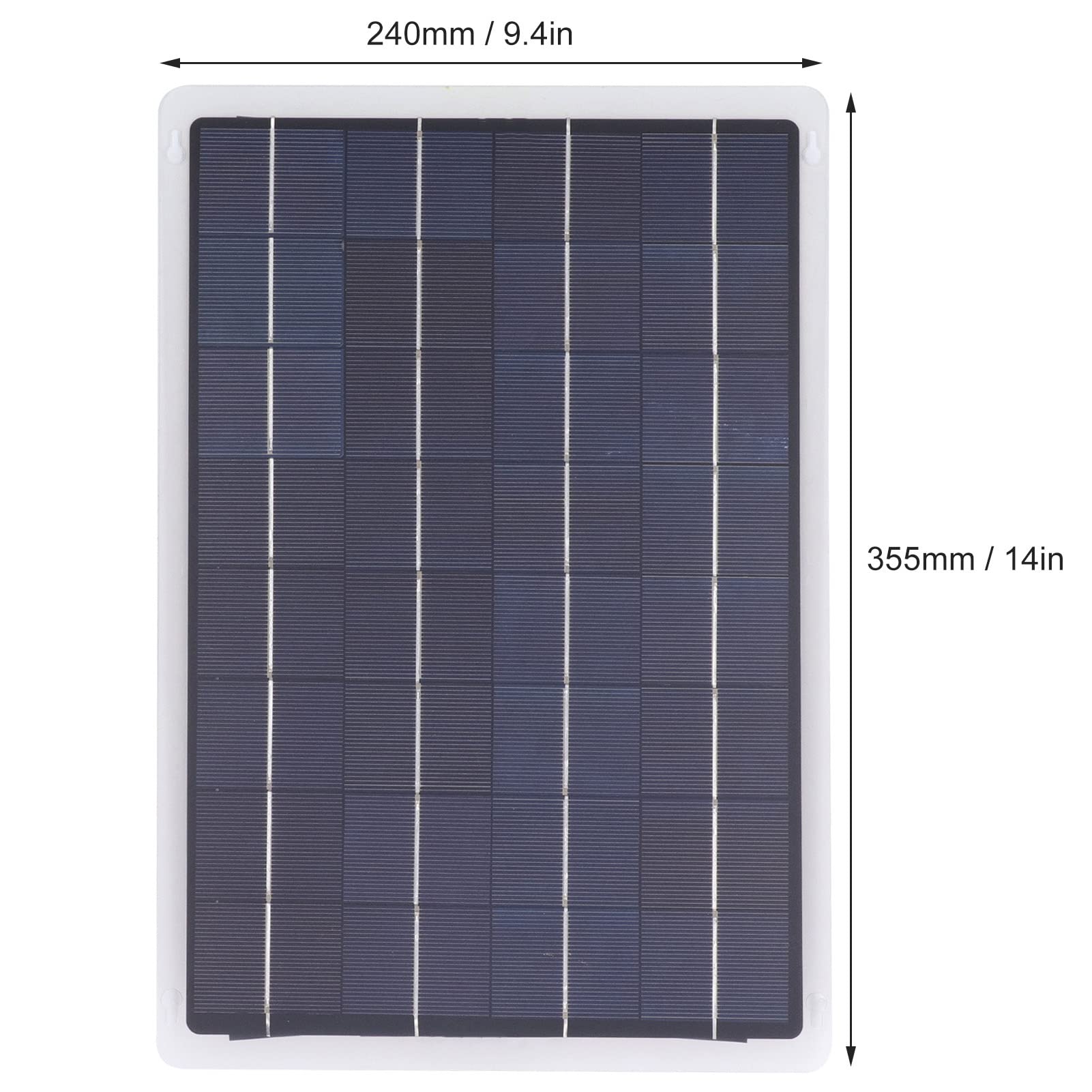 Caricabatteria da Auto Solare a 3 Stadi con Indicatore LED per Batteria 12V DC (20 W)