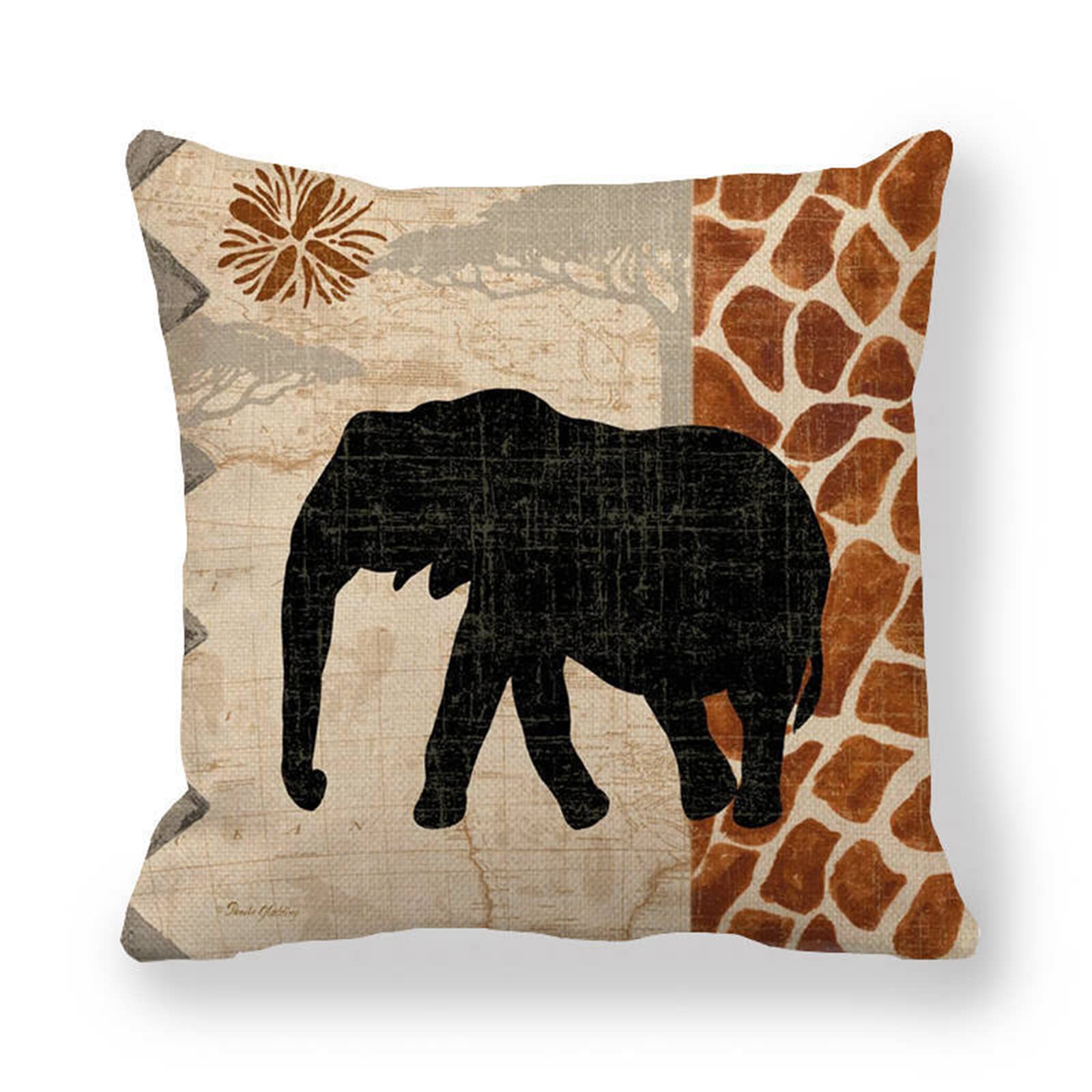 Federe per Cuscini,Copricuscini Divano Moderna fodere Cuscini Decorativi Set di 4 Stampa leopardo animale giraffa Quadrate Federe Decorative Lino per Casa Soggiorno Camera da Letto Decorazione 55x55cm