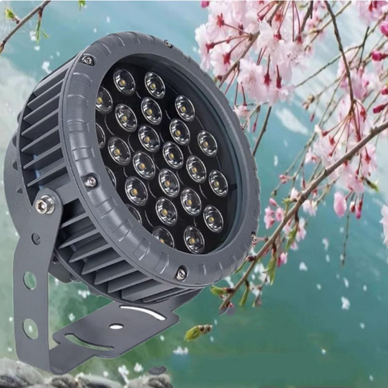 24V Foco LED Exterior - Luz De Inundación LED, Luz De Haz LED, Foco Giratorio para Árbol Resistente Al Agua IP65, para La Carrera De Ingeniería De Césped Luces De Paisaje(RGB,36W)
