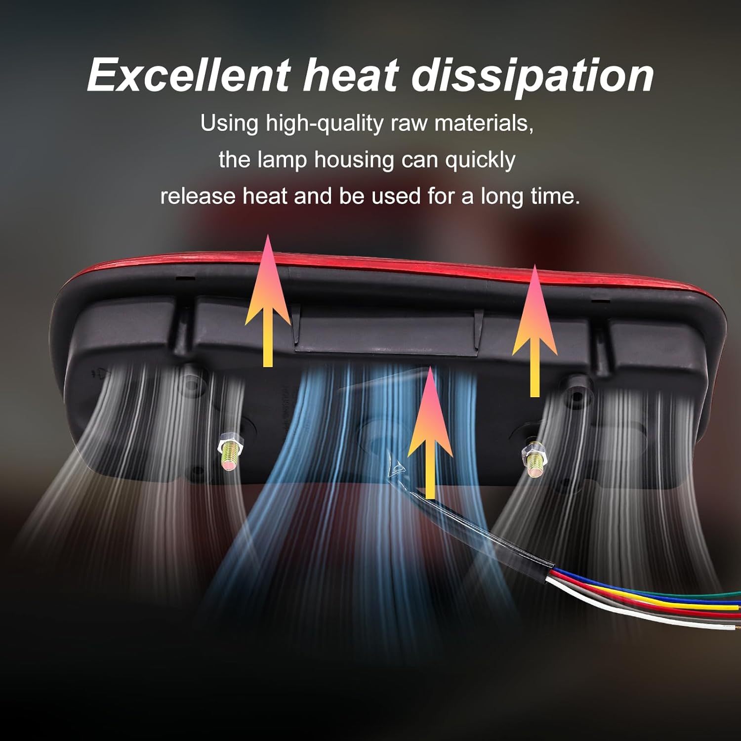 LED Trailer Tail Lights, Truck Tail Light, Sequential Flowing Tail Light, Turn Signal Parking Reverse Brake Running Lights (46LED tricolor)
