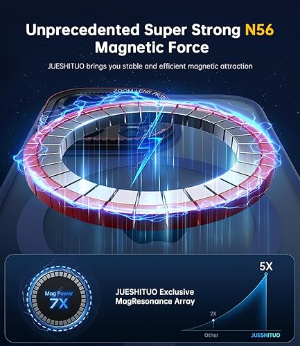 Miniatura 4 de JUESHITUO Funda para iPhone 15 Pro con protección integrada de lente de cámara, a medida para MagSafe Defensa a prueba de golpes de grado Mil Funda