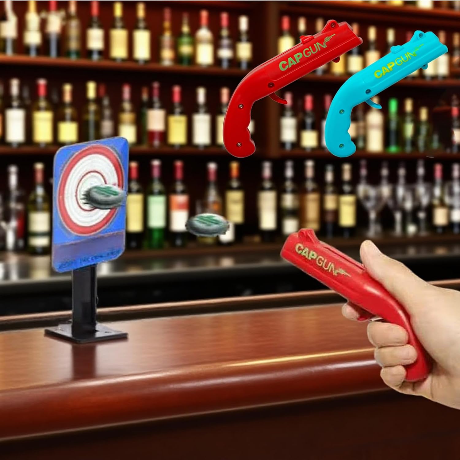 Beer Bottle Opener Gag Gifts Cap Gun Bottle Opener Fun Practical Tool For Beer Enthusiasts Suitable For Camping Festivals College Gatherings Pool Parties (1, Black,Red,Gray) image 3