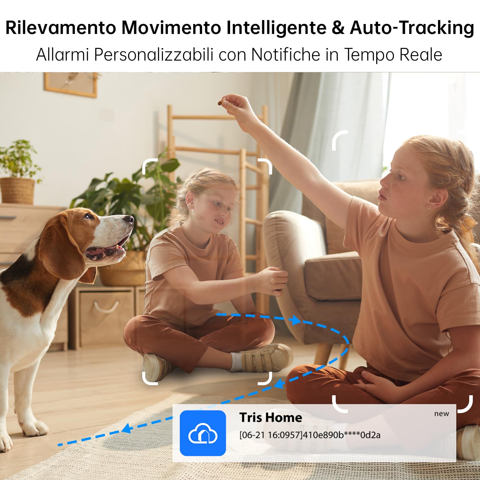 2K Telecamera WiFi Interno, Videocamera Sorveglianza WiFi 2.4/5GHz | Telecamera Interno Casa con Visione Notturna, Rilevamento Movimento, Inseguimento Automatico, Audio Bidirezionale​ (2 pezzi)