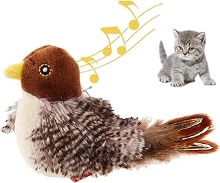 GiGwi Chirping Bird Cat Toy, Interactive Cat Squeak Toy Melody Chaser Bird Toys for Cats to Play Alone, Funny Squeak Kitten Toy for Boredom