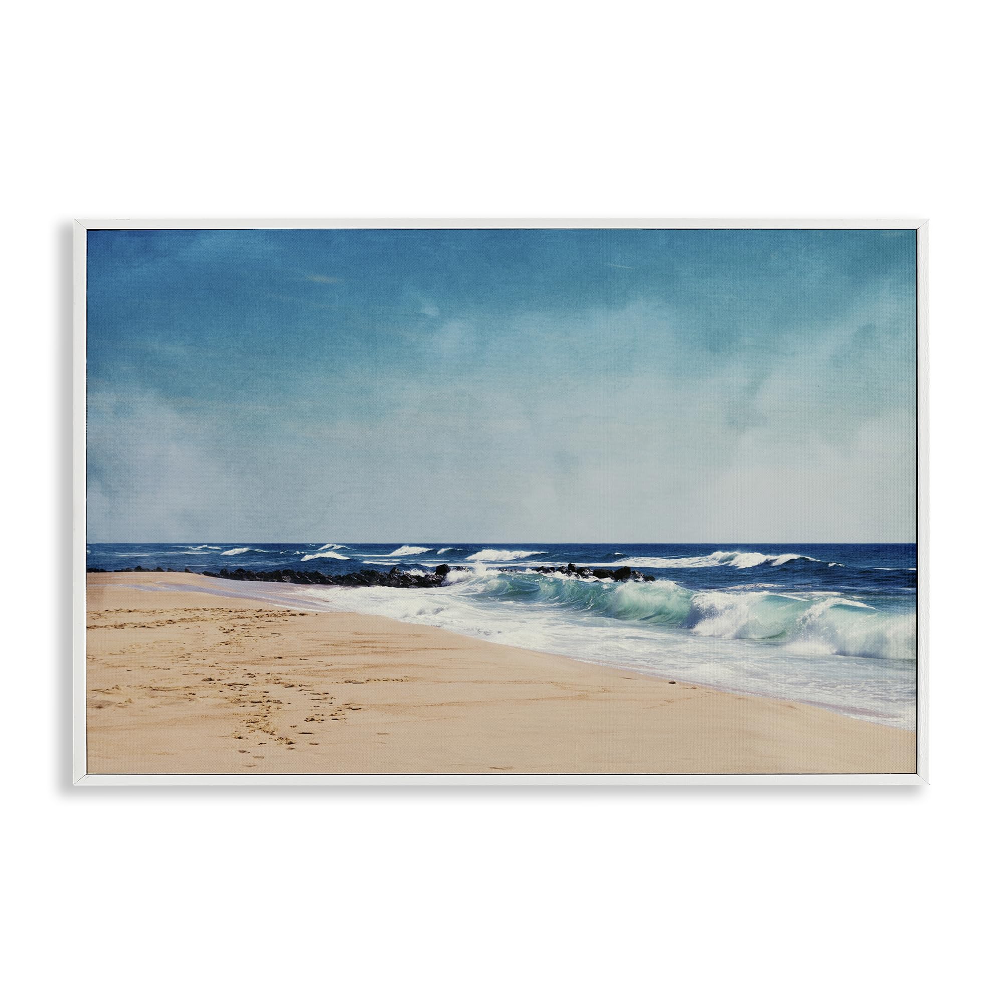 Atlantic Waves Shoreline Coastal, 16 x 24 Inch Framed Giclée Print